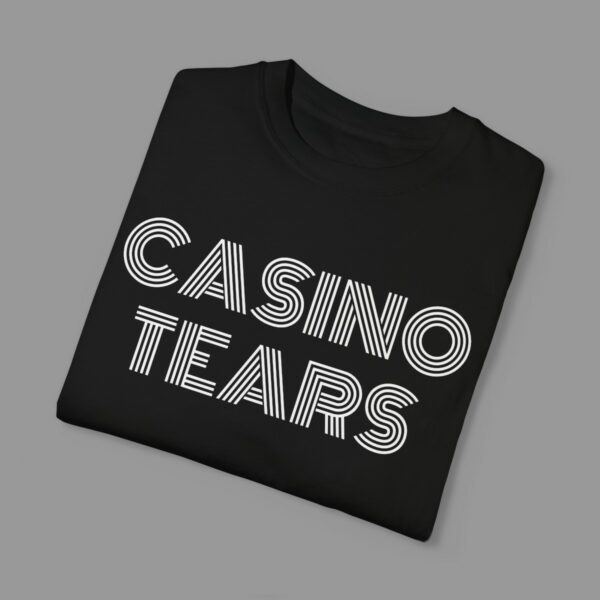 Casino Tears White on Black T-Shirt