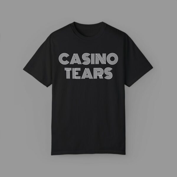 Casino Tears White on Black T-Shirt - Image 2